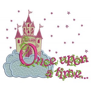 Once Upon a Time Princess Castle With Only Stars Filled Machine Embroidery Design Digitized Pattern